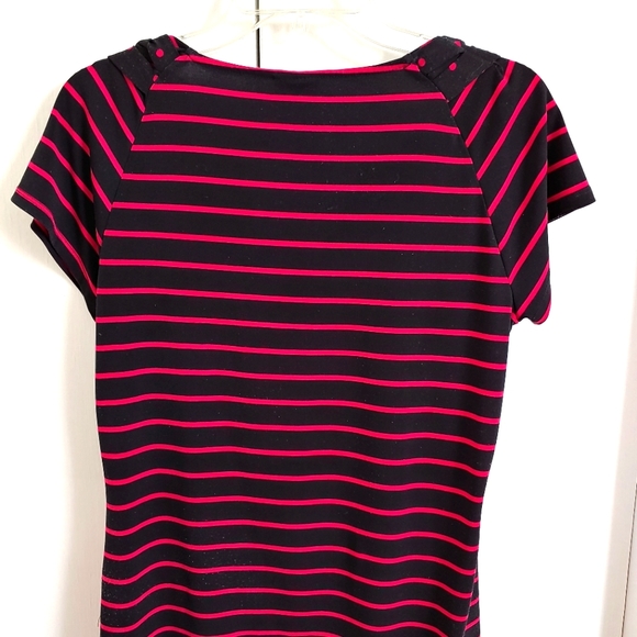 Worthington Short Sleeve Top Black and Pink - Size Medium - Picture 2 of 4